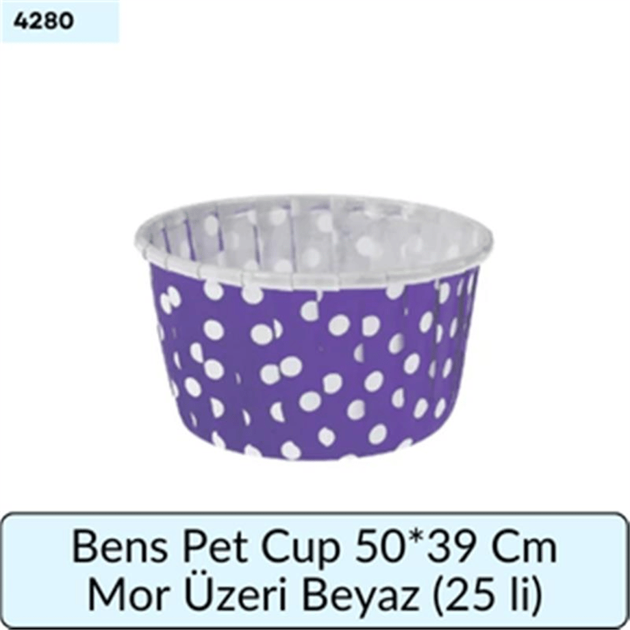 Bens Pet Cup 50*39 Cm Mor Üstü Beyaz (25 Lİ)