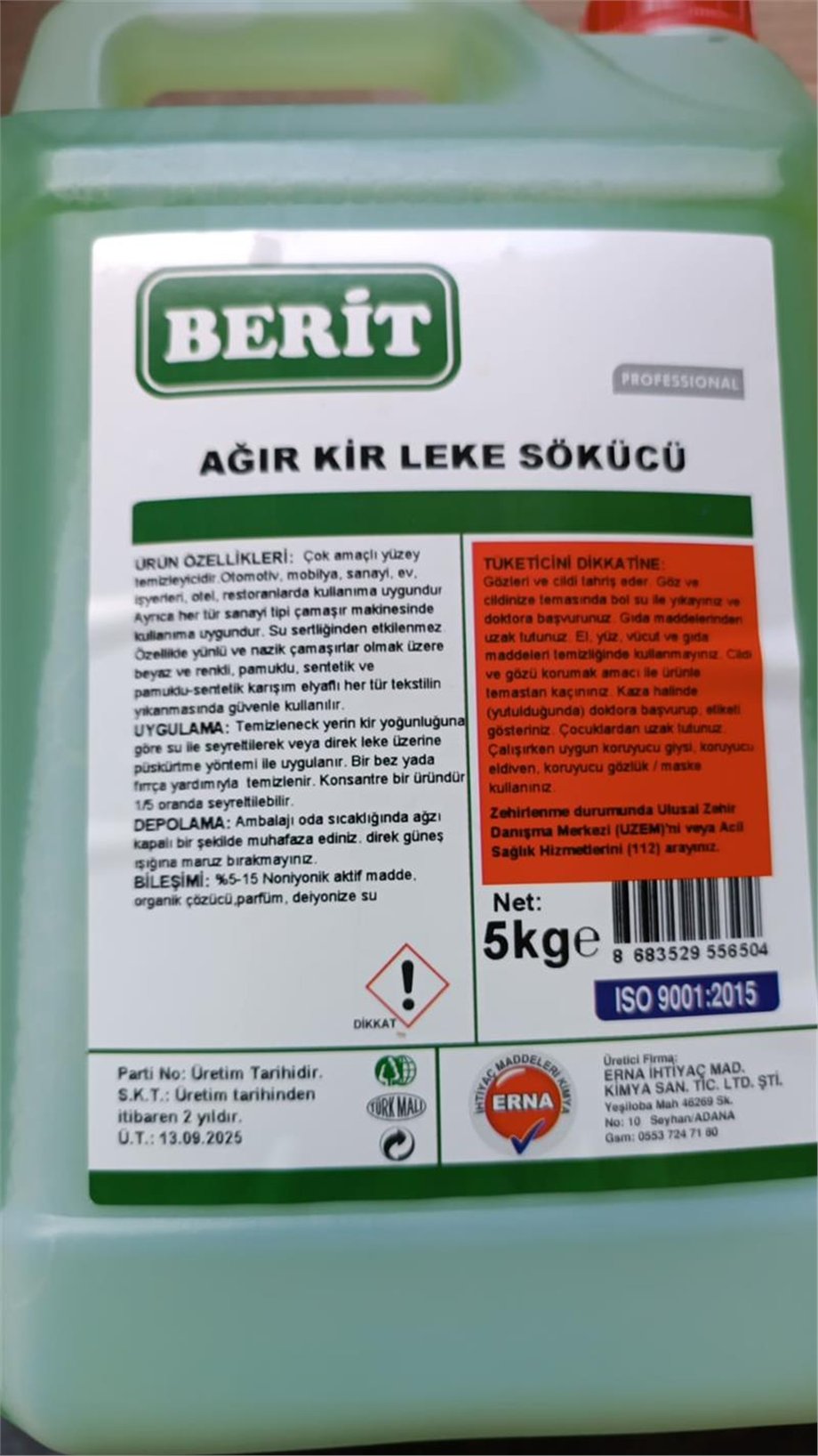 Berit Ağır Kir ve Leke Sökücü (5 KG)