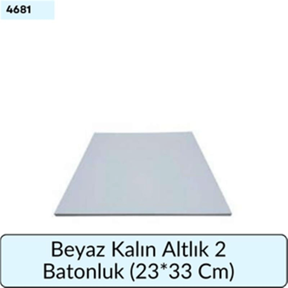 Beyaz Kalın Altlık 2 Batonluk   (23*33 Cm)