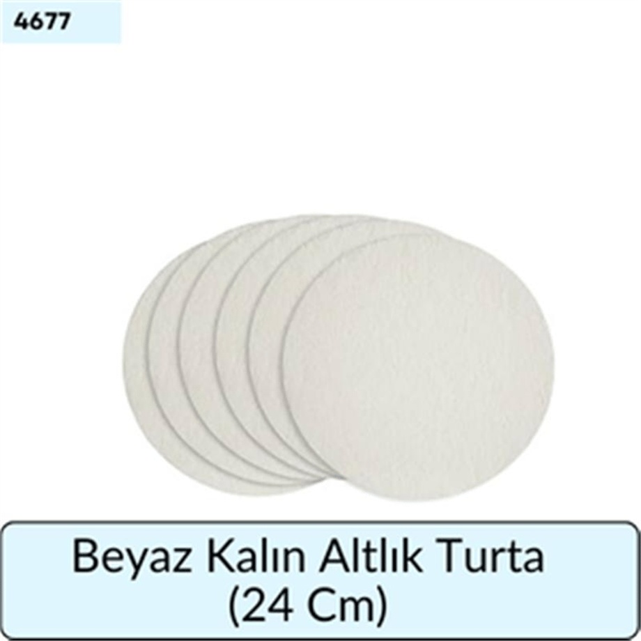 Beyaz Kalın Altlık Turta   (24 Cm)