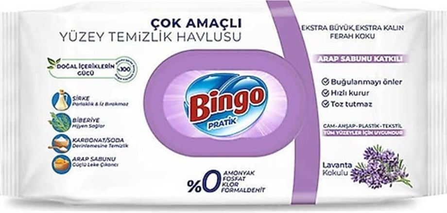 BİNGO YÜZEY HAVLUSU LARGE 96 LI LAVANTA (50006676)