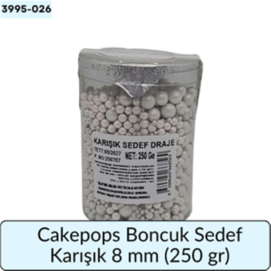 Cakepops Boncuk Karışık Sedef  2-4-8 Mm  (250 Gr)