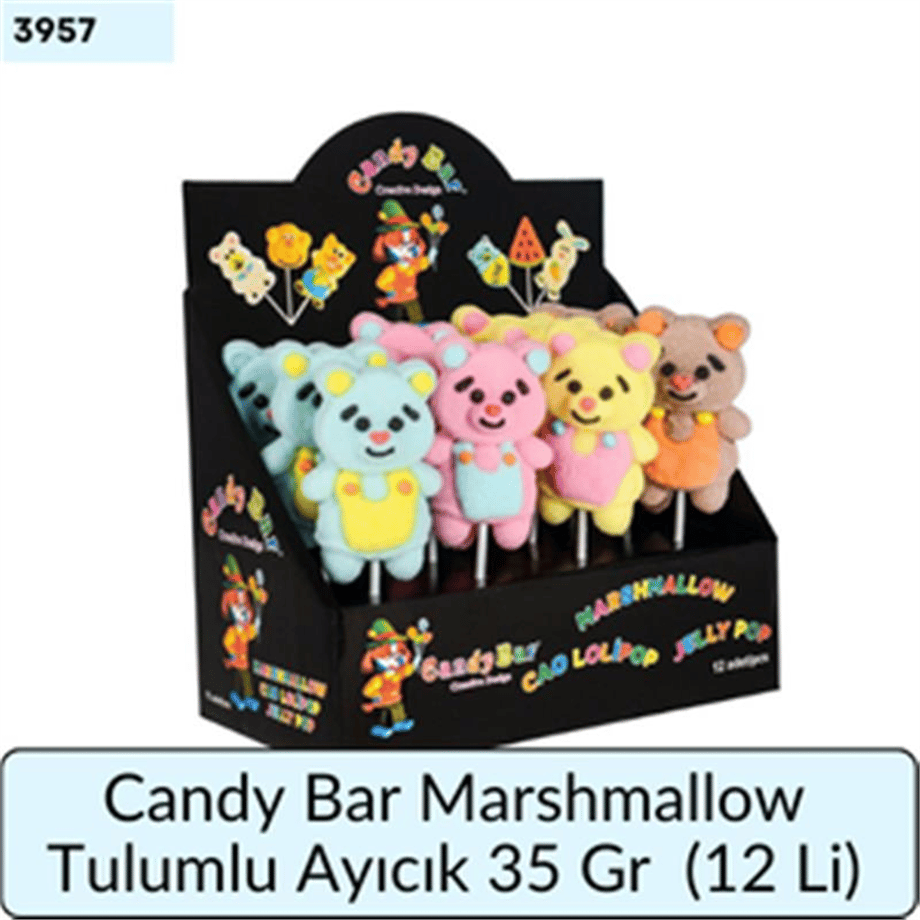 Candy Bar Marshmallow Tulumlu Ayıcık 35 Gr (12 Li)