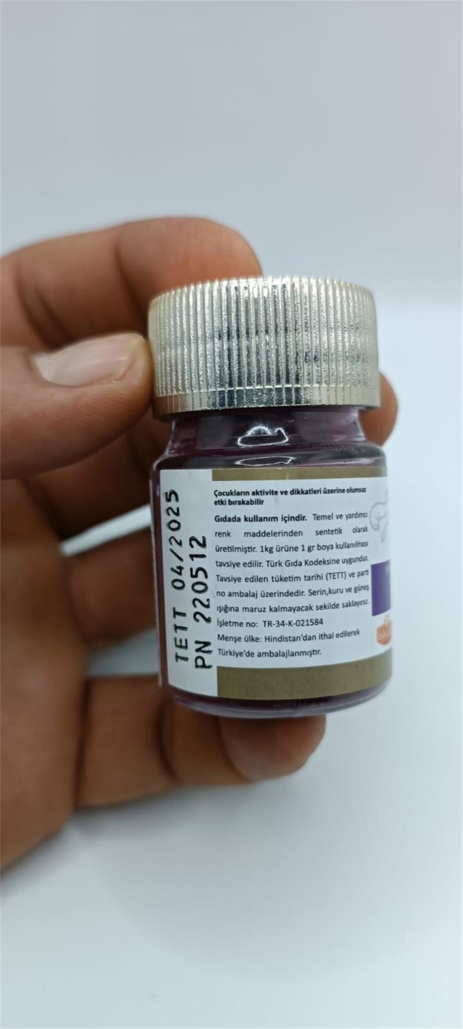 Decol Mor Yağ Bazlı Lake Toz Gıda Boyası   (7 GR)