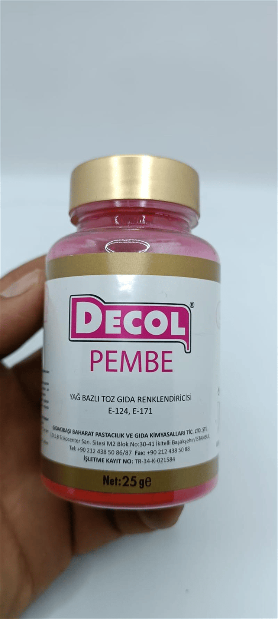Decol Pembe Yağ Bazlı Lake Toz Gıda Boyası (25 GR)