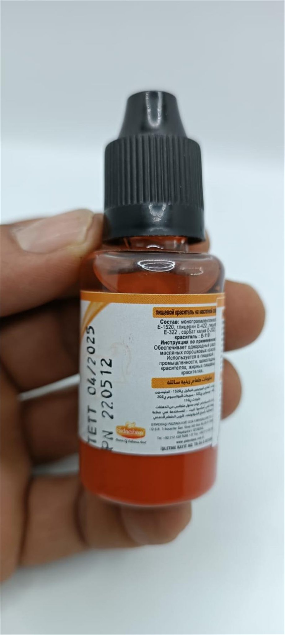 Decol Turuncu Yağ Bazlı Sıvı Gıda Boyası   (30 GR)