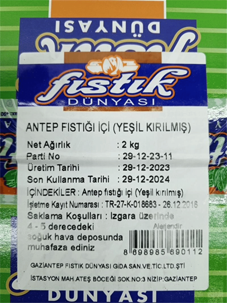 Fıstık Dünyası Antep Fıstık Kırılmış     (2 Kg)