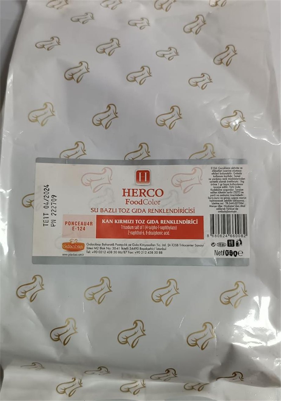 Herco Kırmızı Su Bazlı Toz Gıda Boyası   (1 Kg)