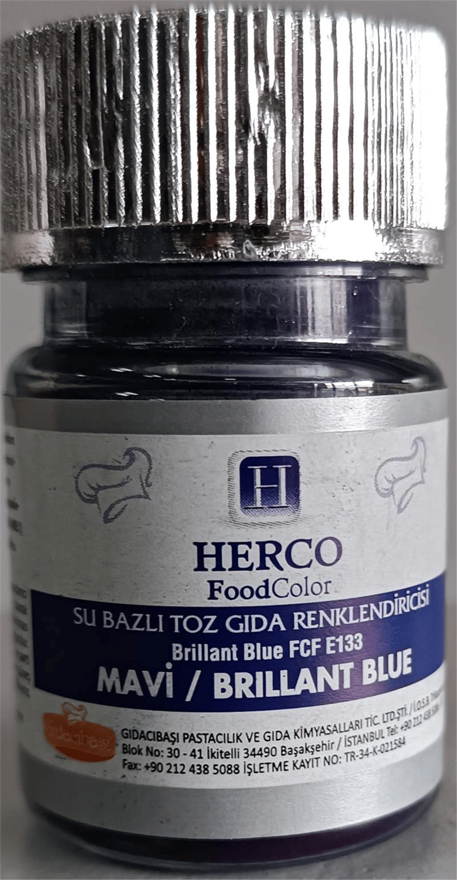 Herco Mavi Su Bazlı Toz Gıda Boyası   (10 GR)