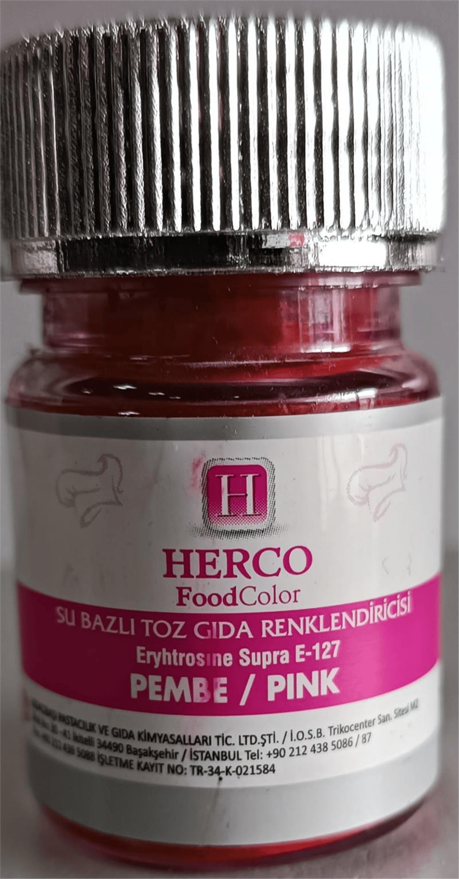 Herco Pembe Su Bazlı Toz Gıda Boyası   (10 GR)