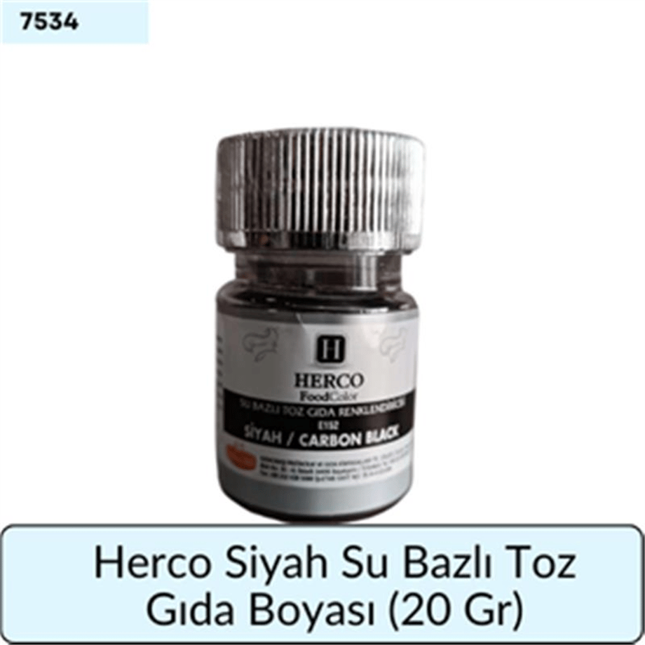 Herco Siyah Su Bazlı Toz Gıda Boyası   (20 GR)