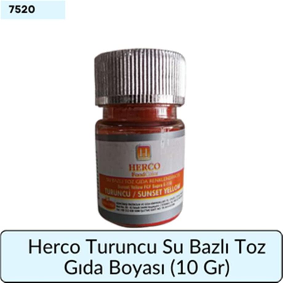 Herco Turuncu Su Bazlı Toz Gıda Boyası   (10 GR)