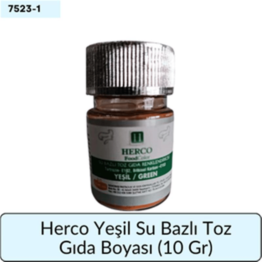 Herco Yeşil Su Bazlı Toz Gıda Boyası   (10 GR)