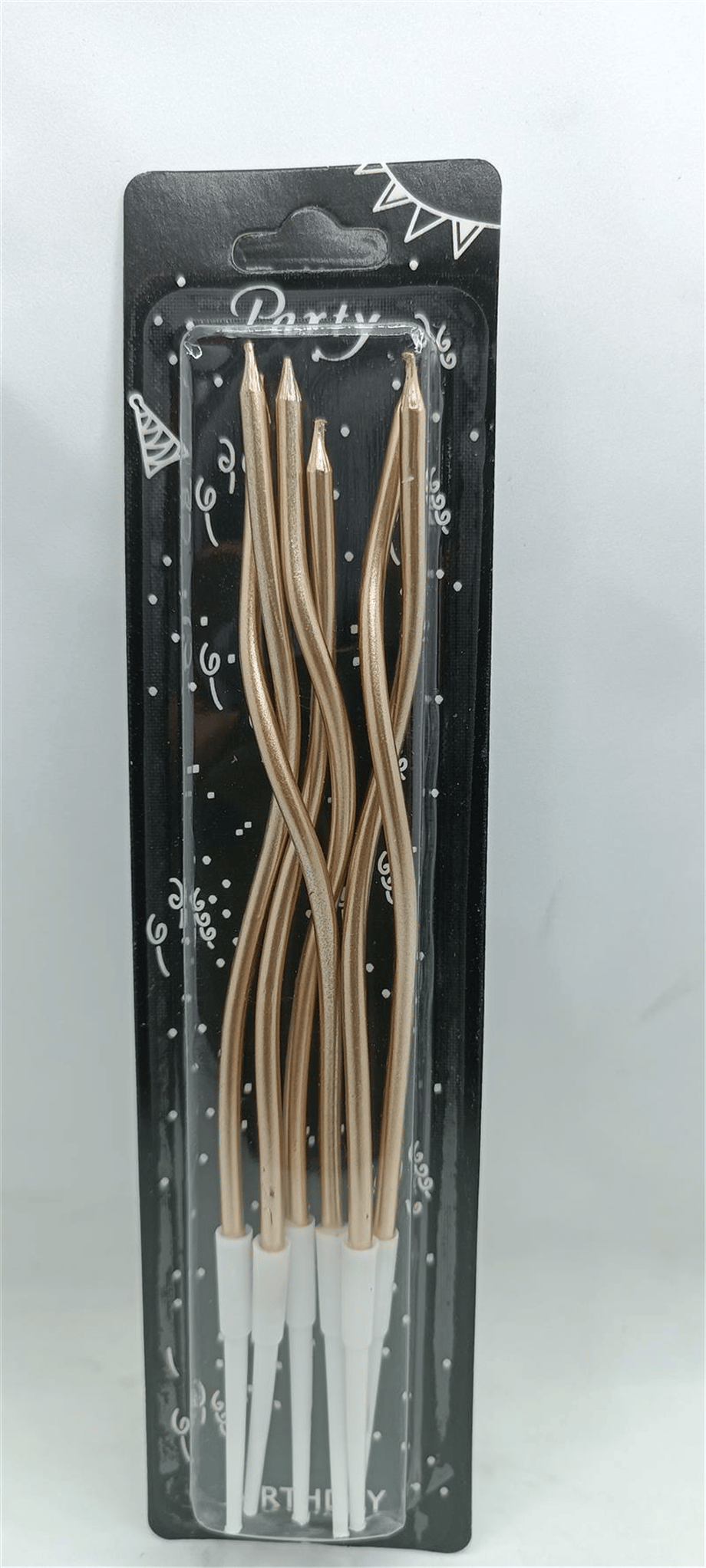 İthal Spiral (Burgulu) Mum Bronz 6 Lı   (15 Cm)