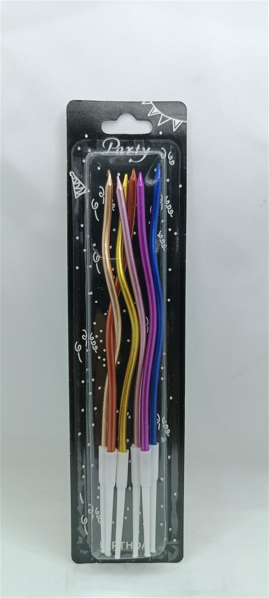 İthal Spiral (Burgulu) Mum Renkli  6 Lı   (15 Cm)
