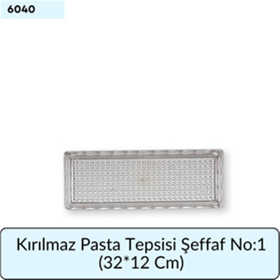 Kırılmaz Pasta Tepsisi Şeffaf   No:1 (32*12 Cm)