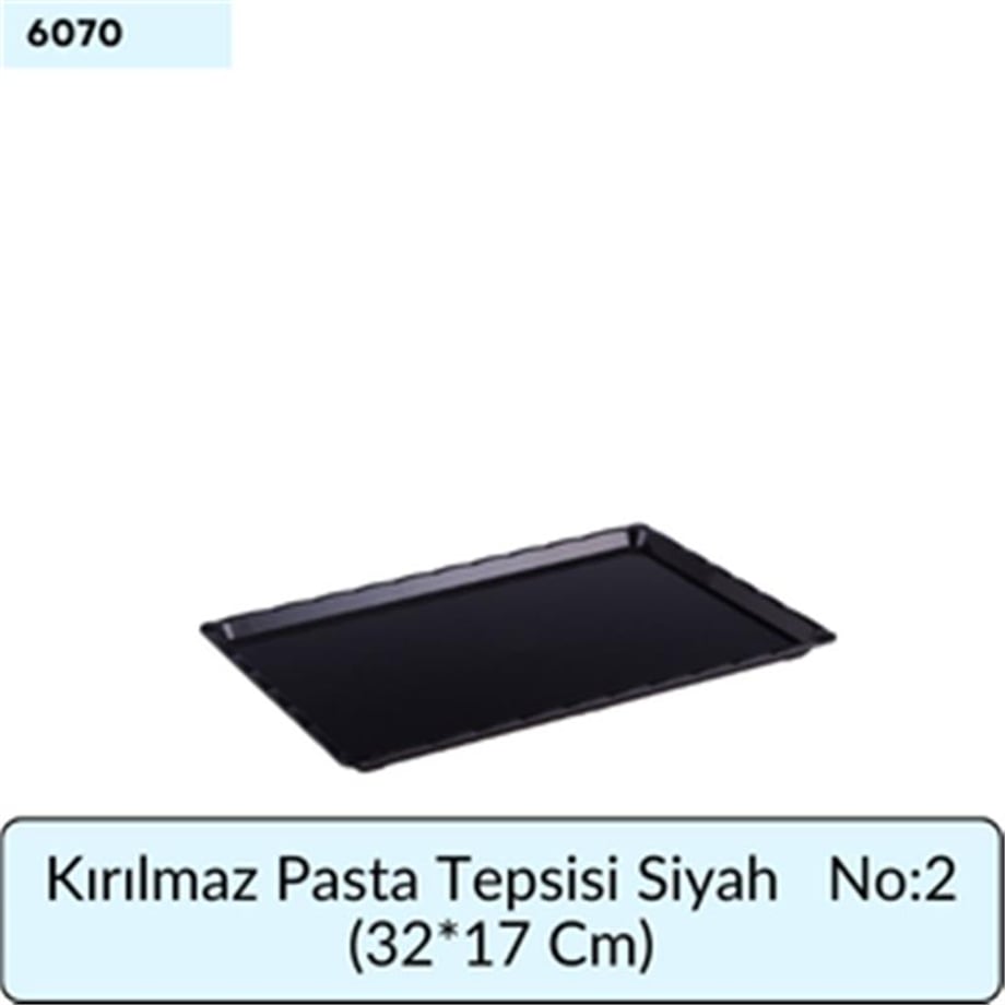 Kırılmaz Pasta Tepsisi Siyah   No:2 (32*17 Cm)
