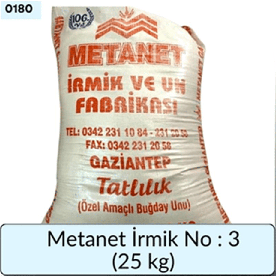 Metanet İrmik No 3     (25 Kg)