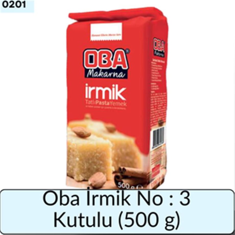 Oba İrmik No 3 Kutulu   (500 Gr)