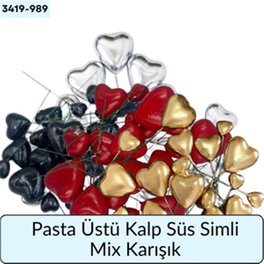 Pasta Üstü Kalp Süs Mix Karışık