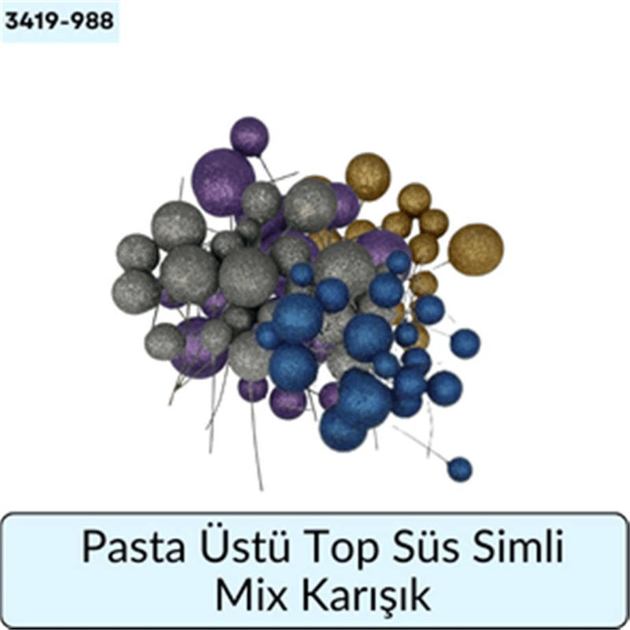 Pasta Üstü Top Süs Simli Mix Karışık