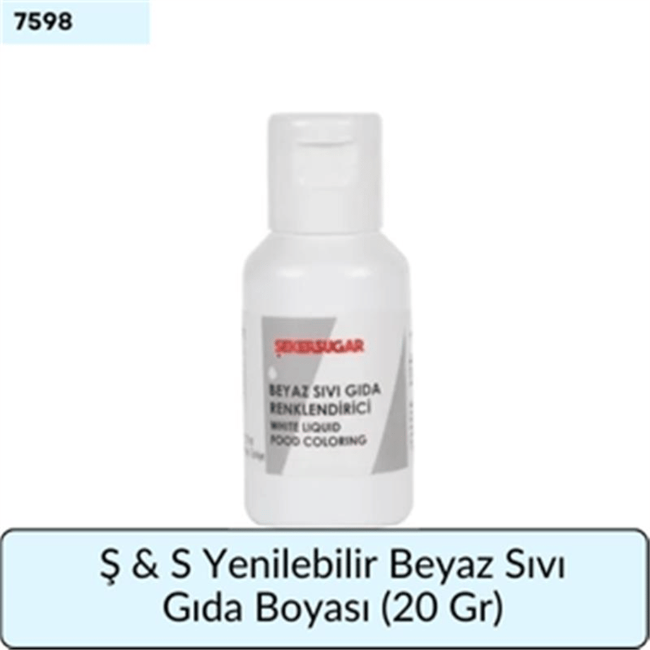 Ş & S Yenilebilir Beyaz Sıvı Gıda Boyası   (20 Gr)