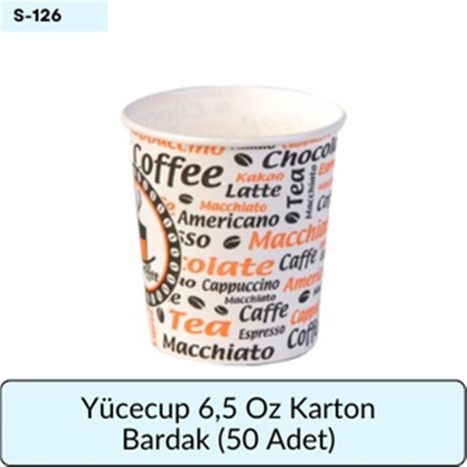 Yücecup 6,5 Oz Karton Bardak   (50 Adet)