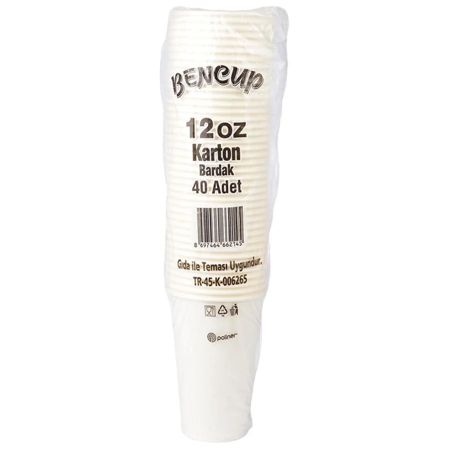 Bencup Karton Bardak Desenli 12 oz 2000'li Koli