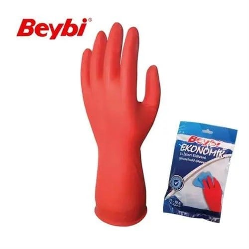 Beybi Ekonomik Bulaşık Eldiveni Kırmızı - 8-8,5 Small