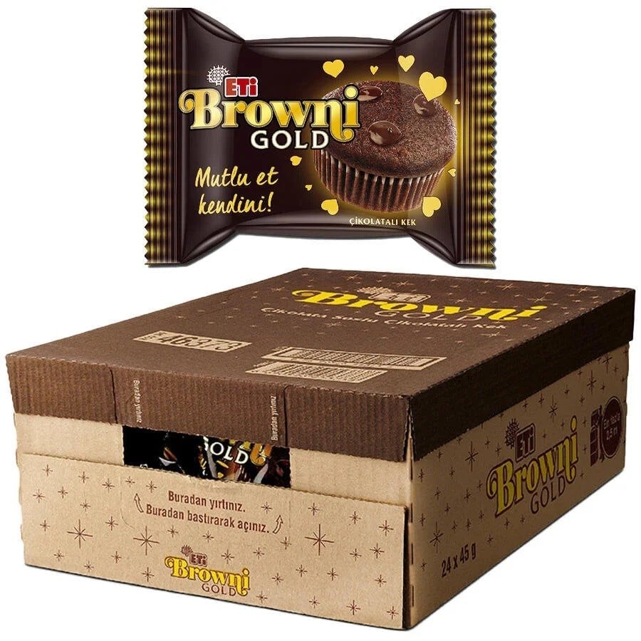 Eti Brownie Gold Çikolatalı Kek 45 gr 24'lü