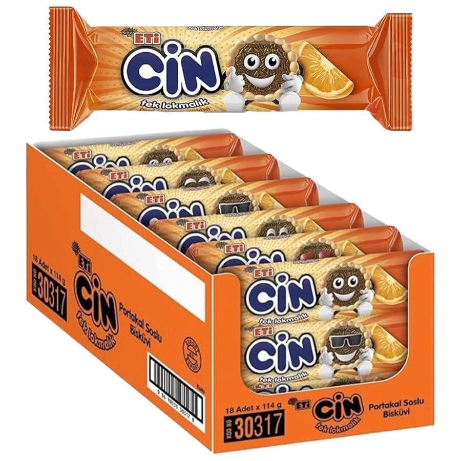 Eti Cin Bisküvi Portakallı 114 gr 18'li