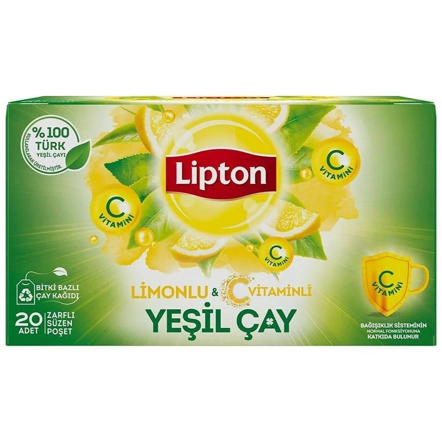 Lipton Limonlu Yeşil Çay Bitki Çayı 20'li