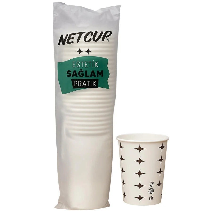 Netcup Karton Bardak Yıldız Desenli 7 oz 3000'li Koli