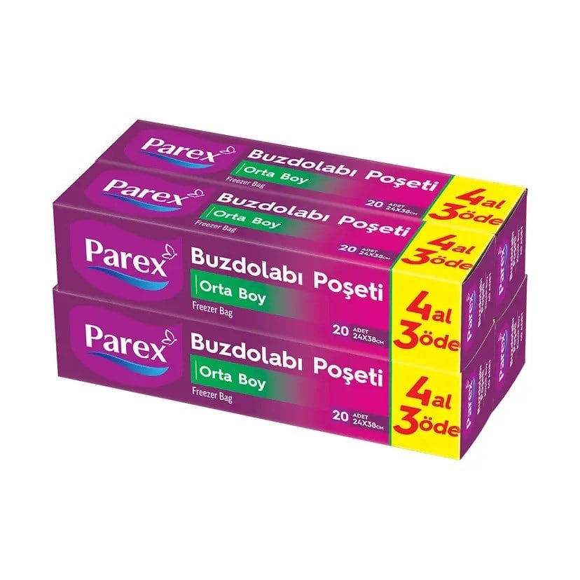 Parex Buzdolabı Poşeti 24x38 Orta 20'lı 4 Al 3 Öde