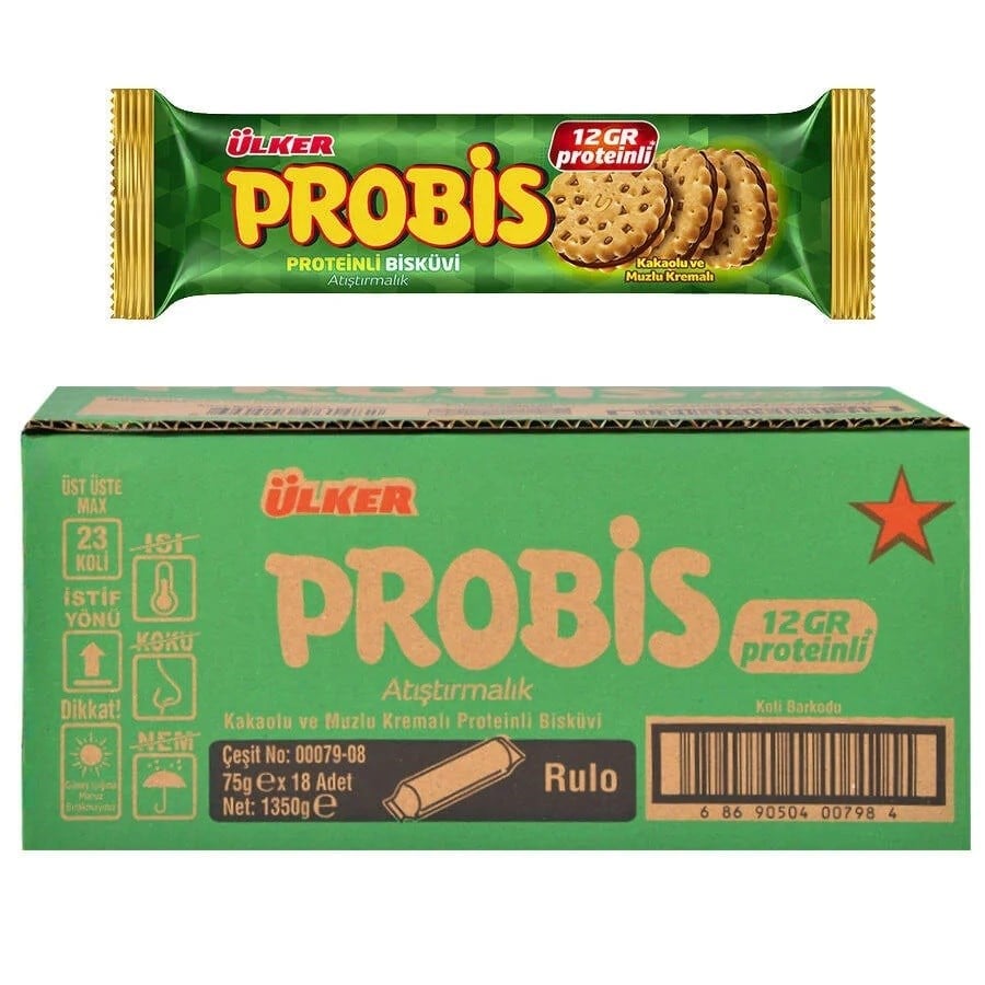 Ülker Probis Atıştırmalık Bisküvi 75 g 18'li