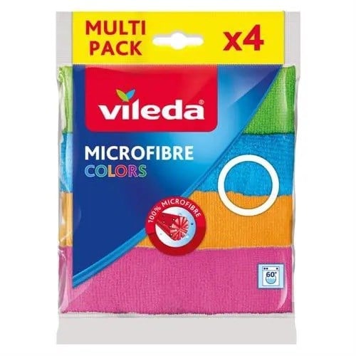 Vileda Colors Mikrofiber Temizlik Bezi 30 x 30 cm 4 Adet - Karışık Renkler