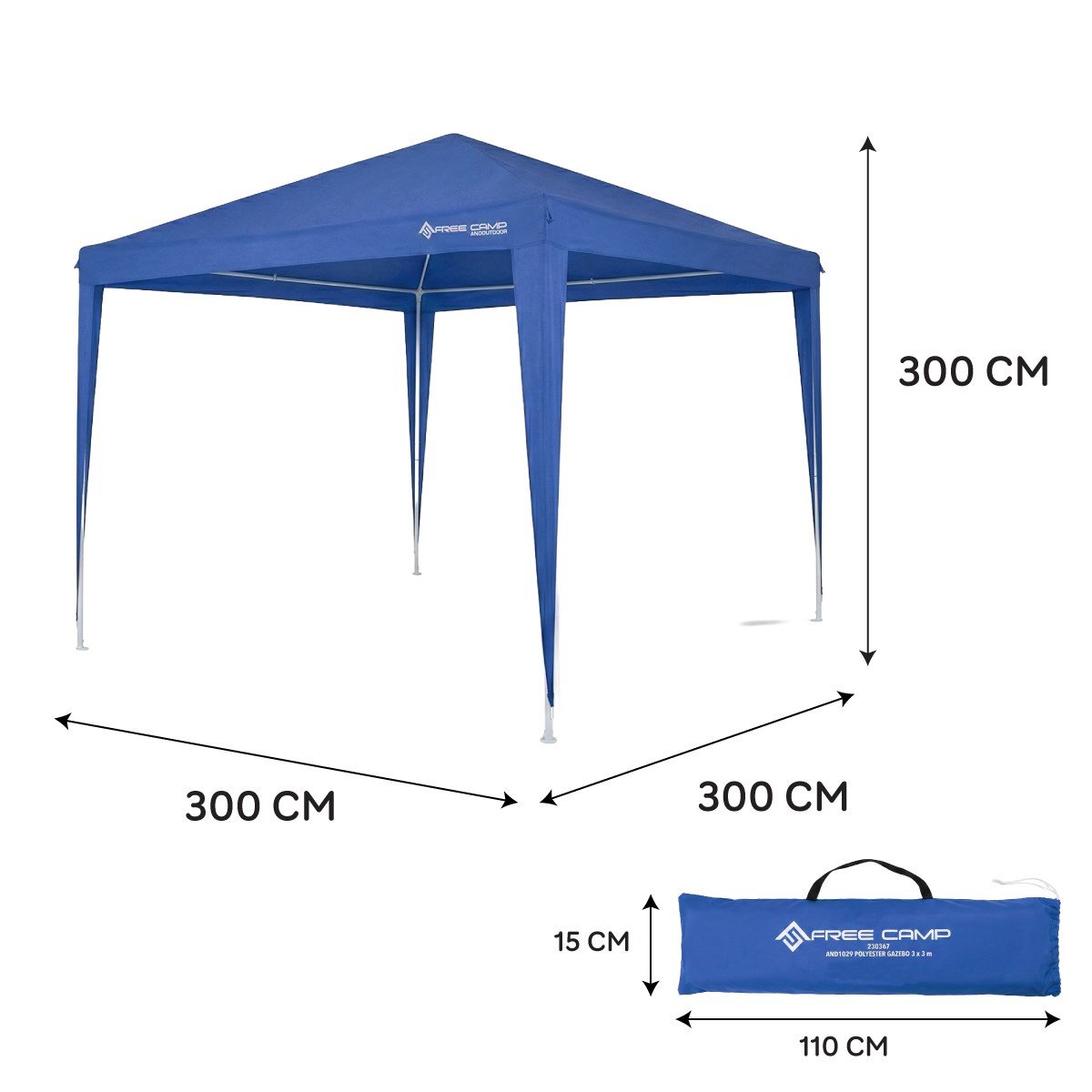 FreeCamp Almeria AND1029 300x300cm Polyester Tente-MAVİ