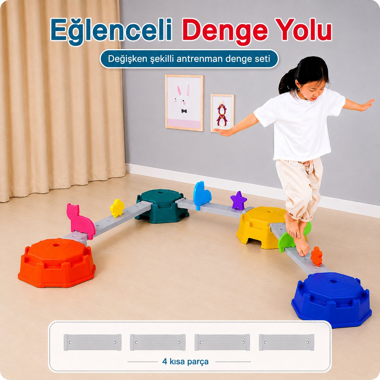 MagBlock Denge Oyun Parkuru -  4 Adet Kısa Parçalı Set