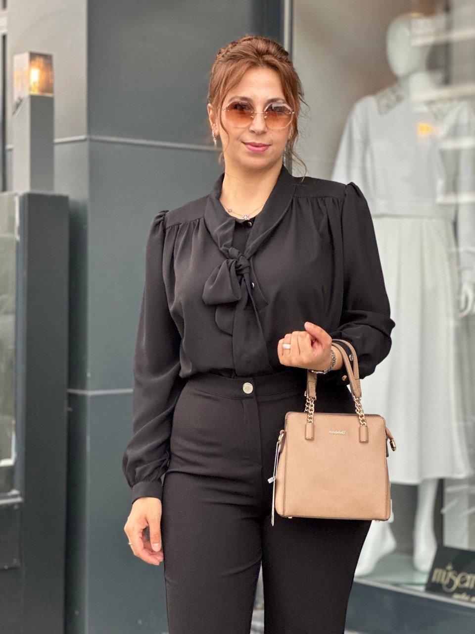 7139 Zincir Detaylı Çanta BEJ
