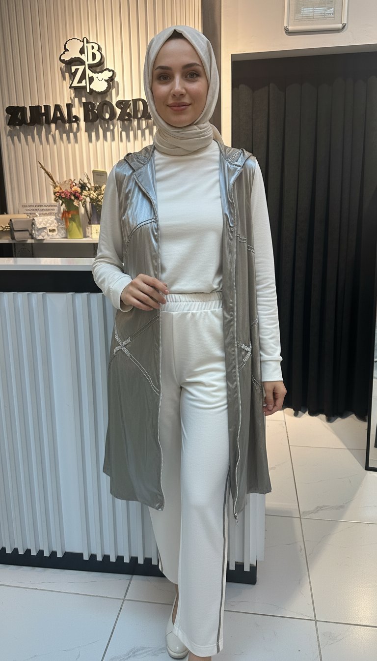 Modal 3'lü Pantolonlu Takım Gri