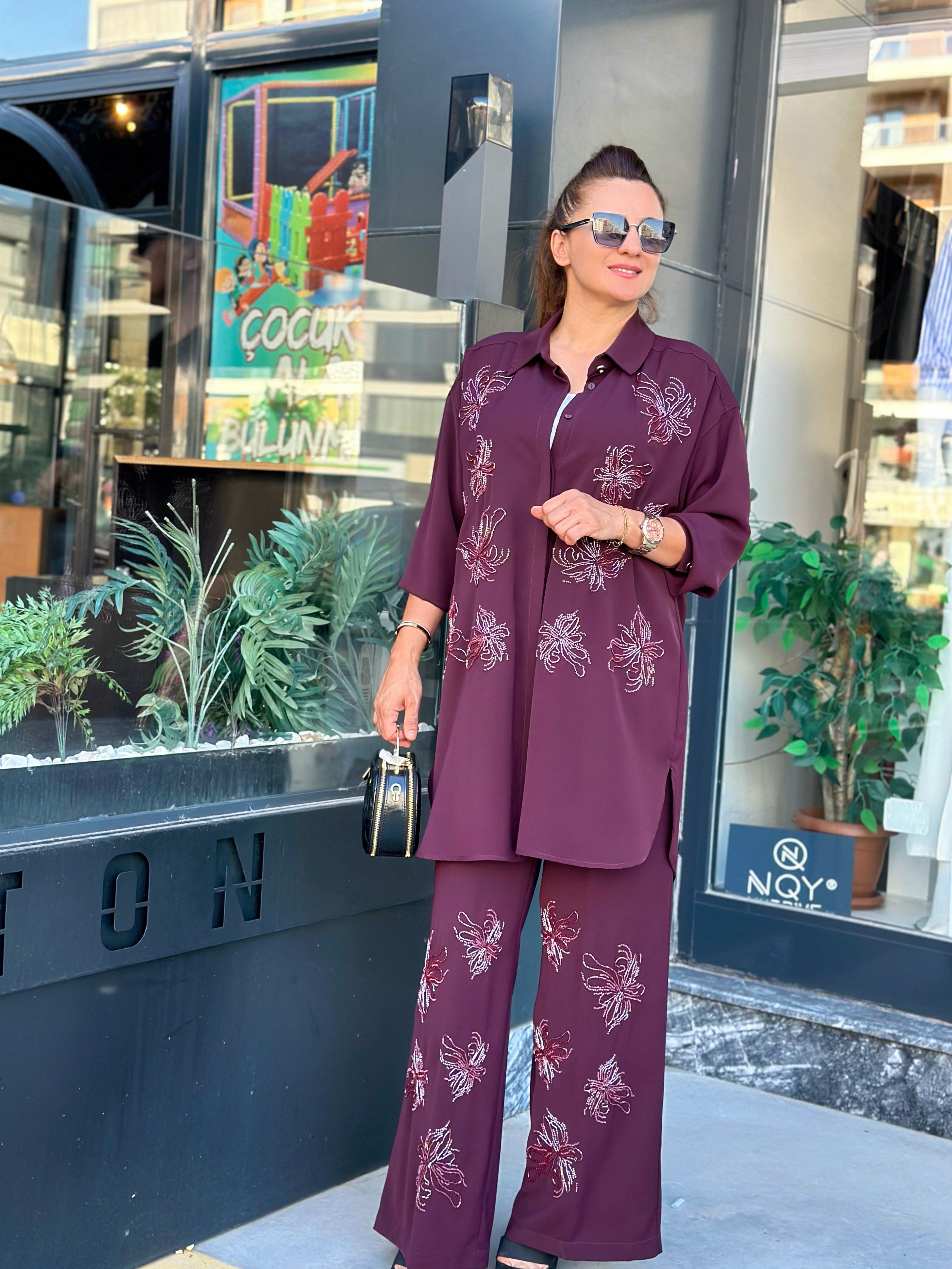 MÜSEMMA MENEKŞE PANTOLONLU TAKIM