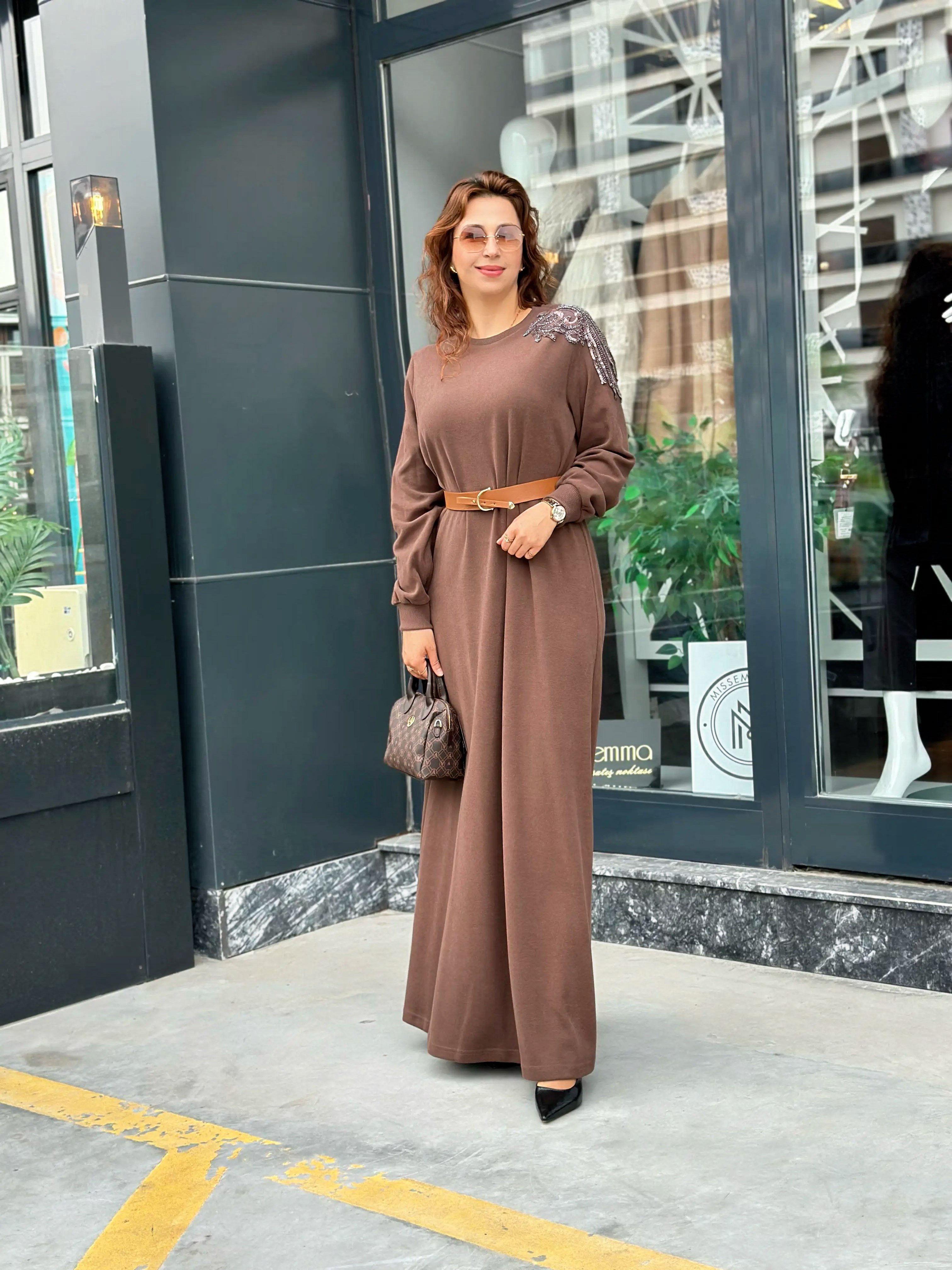 Şardonlu Modal Elbise