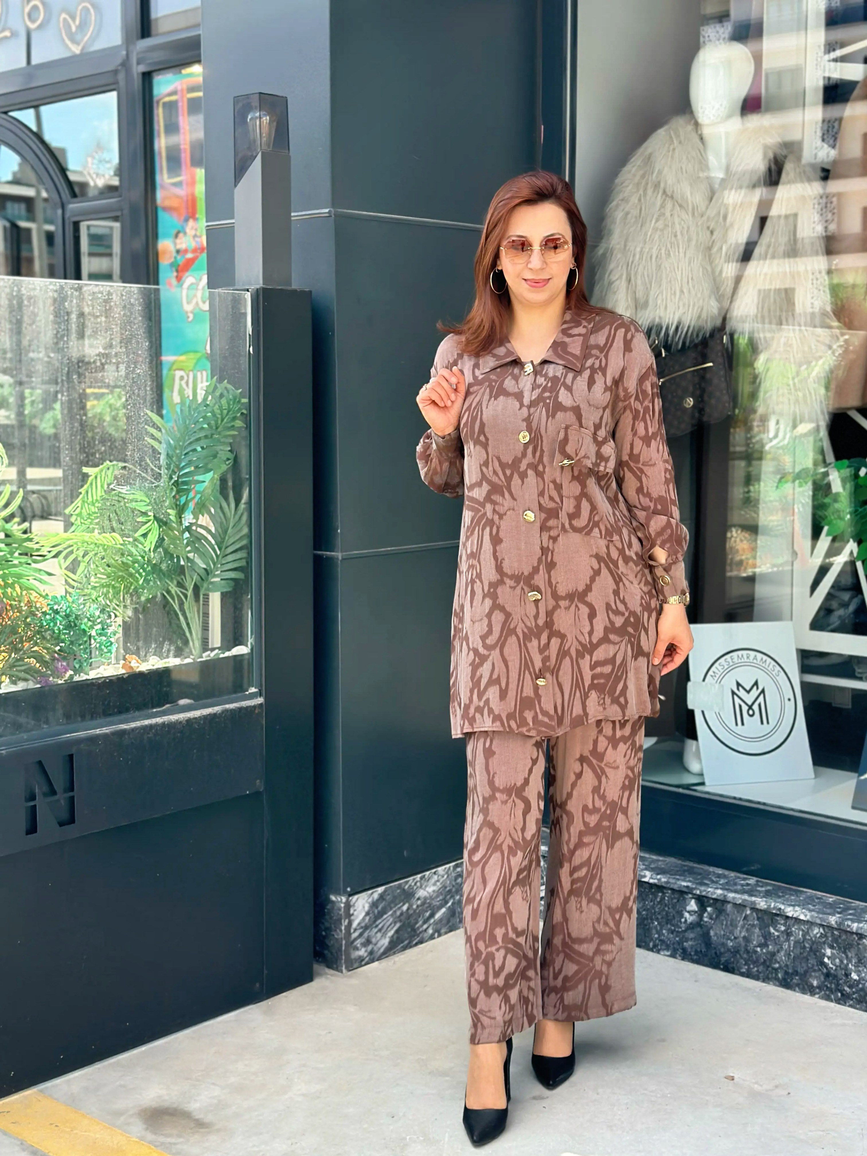 SİMAY TAKIM KAHVE (DESENLİ)