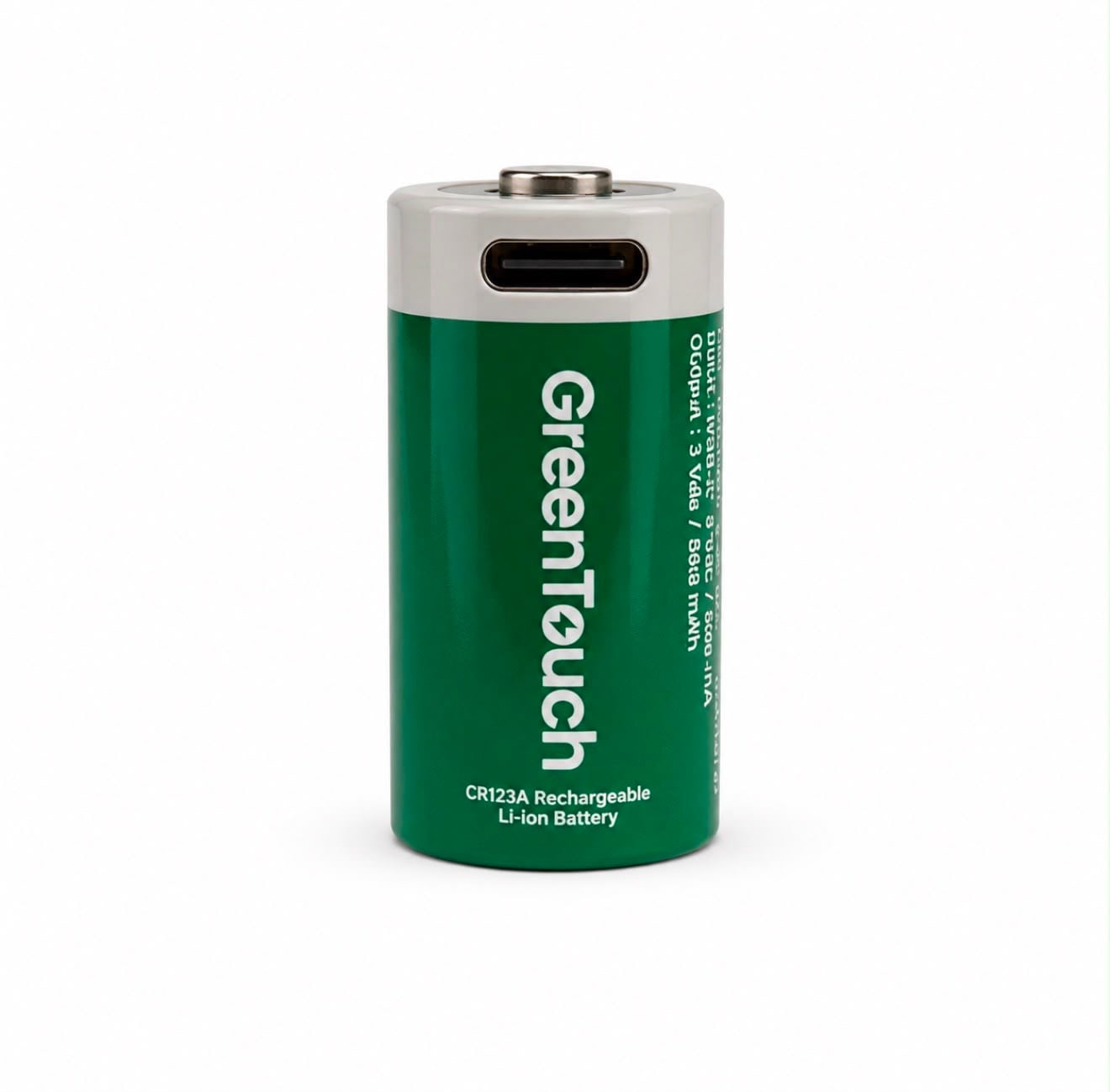 GreenTouch CR123A USB-C Şarj Edilebilir Lityum Pil 860 mAh 3V 4'lü Paket | CR123A Şarjlı Pil | Çoklu USB-C Şarj Kablosu Dahil