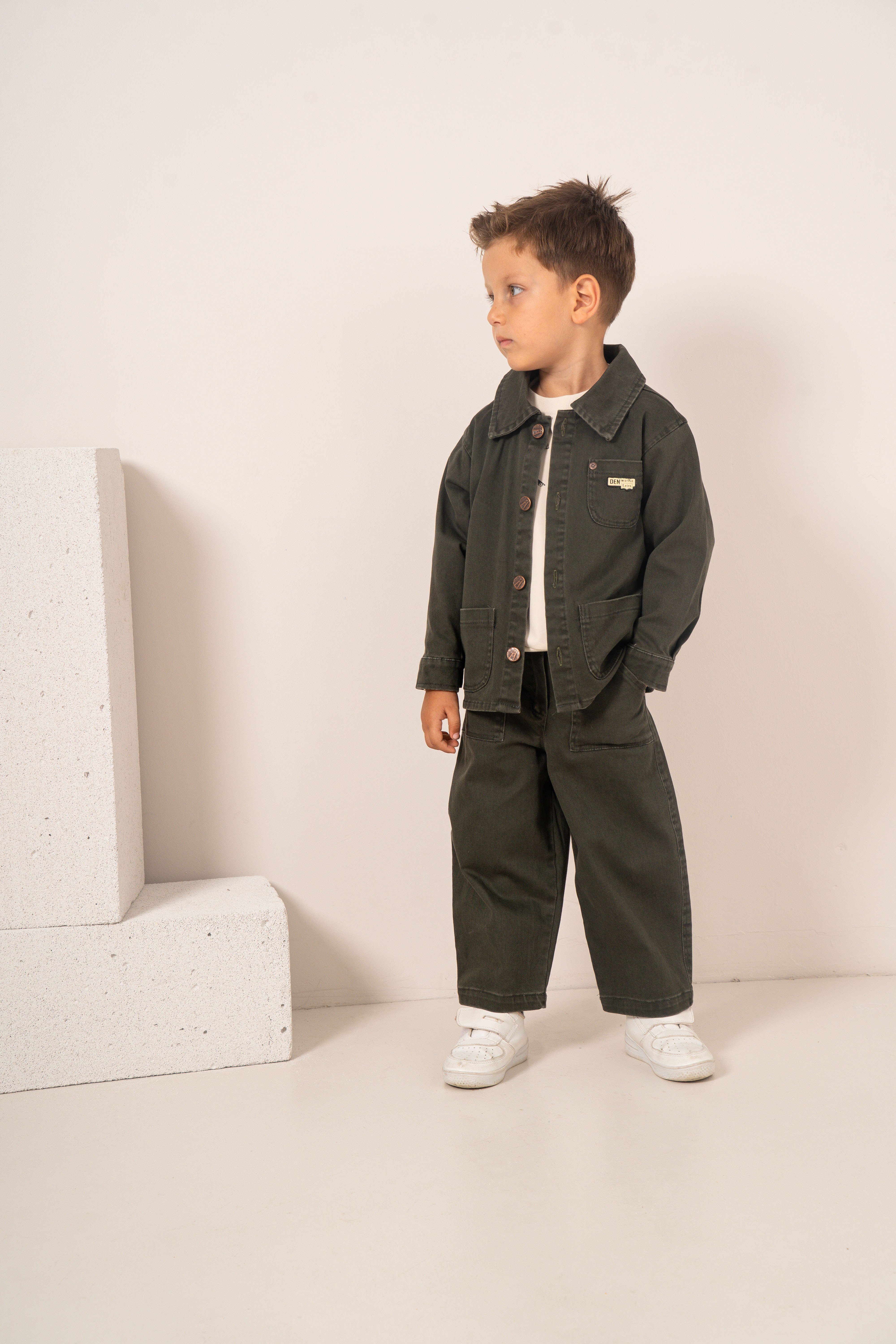 Erkek Bebek & Çocuk Gabardin Ceket Sweat Pantolon 3'lü Takım
