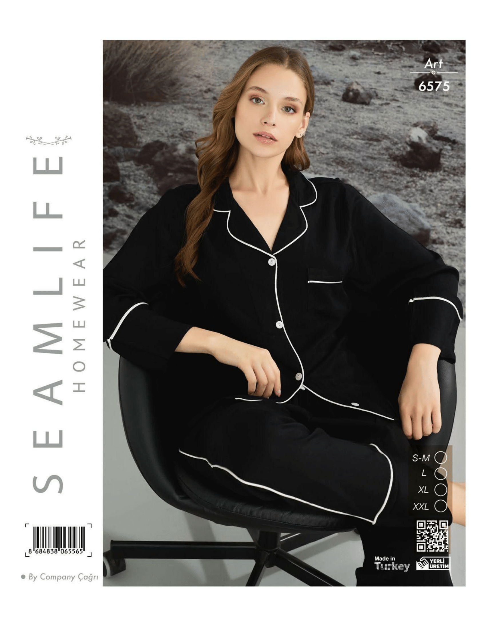 Dokuma Önden Düğmeli Pijama Takımı