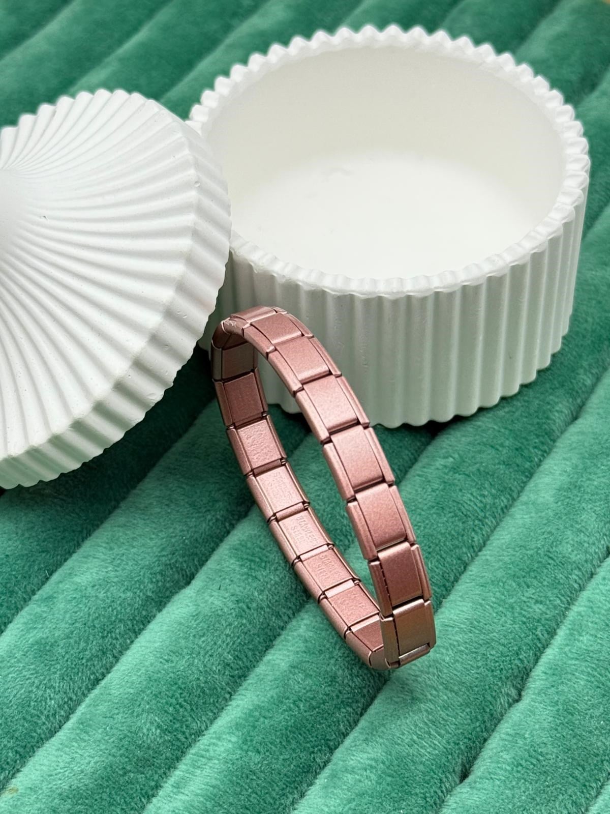 Açık pembe italyan çelik bileklik