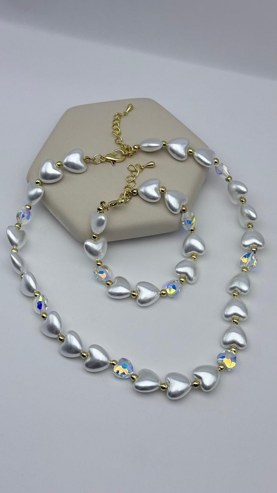 İncili Kolye Bileklik Set