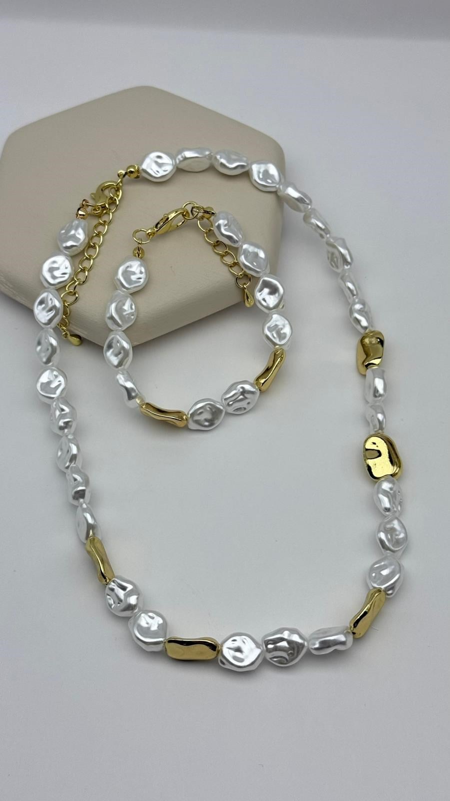 İncili Kolye Bileklik Set