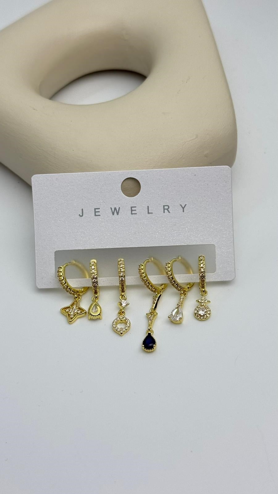 Vip6 6 Lı Taşlı Set Küpe